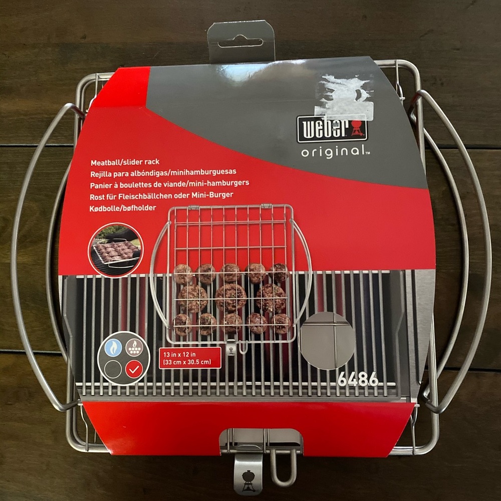 Weber Original 6486 SS Meatball/Slider Rack NWT